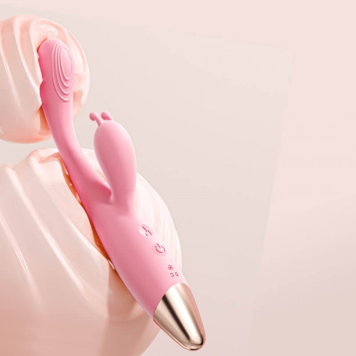 MizzZee - Little Crown Dual Vibrating Heating Wand (Chargeable - Pink)