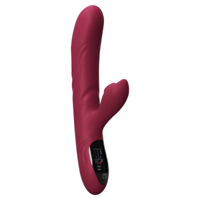 MizzZee - Touchscreen Heating Suction Retractable Wand Vibrator (Chargeable - Red) MizzZee - Touchscreen Heating Suction Retractable Wand Vibrator (Chargeable - Red)