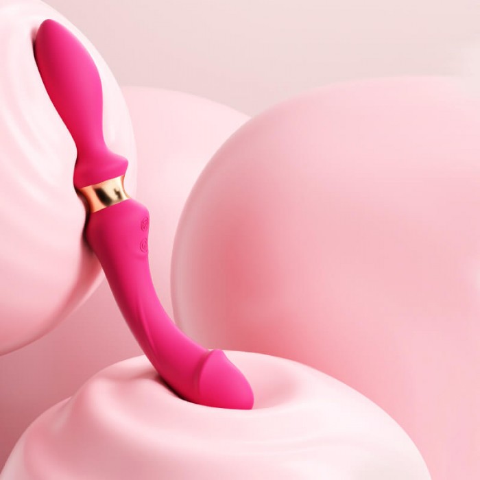 MizzZee - Dual-Head Vibrating Wand With Anal Plug (Chargeable - Red Rose) MizzZee - Dual-Head Vibrating Wand With Anal Plug (Chargeable - Red Rose)
