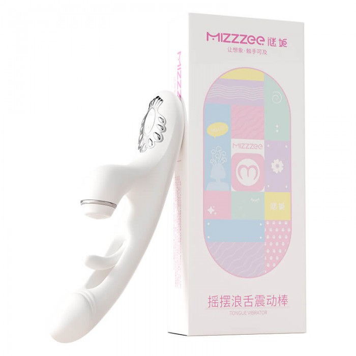 MizzZee - Swing Heating Slapping Tongue Vibration Wand (Chargeable - White)