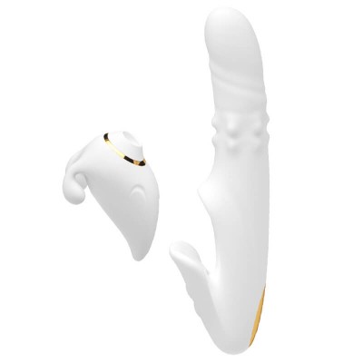MizzZee - Split Design Rabbit Massager Suction Thrusting Wiggling Wand (Smart APP Model - Chargeable)