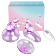PLEASE ME - Nipple Sucker Cup + Clit Suckers Pussy Pumps With Vibrators (Chargeable - Purple) PLEASE ME - Nipple Sucker Cup + Clit Suckers Pussy Pumps With Vibrators (Chargeable - Purple)