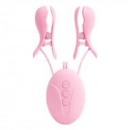 MizzZee - Electro Shock Vibrating Nipple Clamps (Chargeable - Pink)