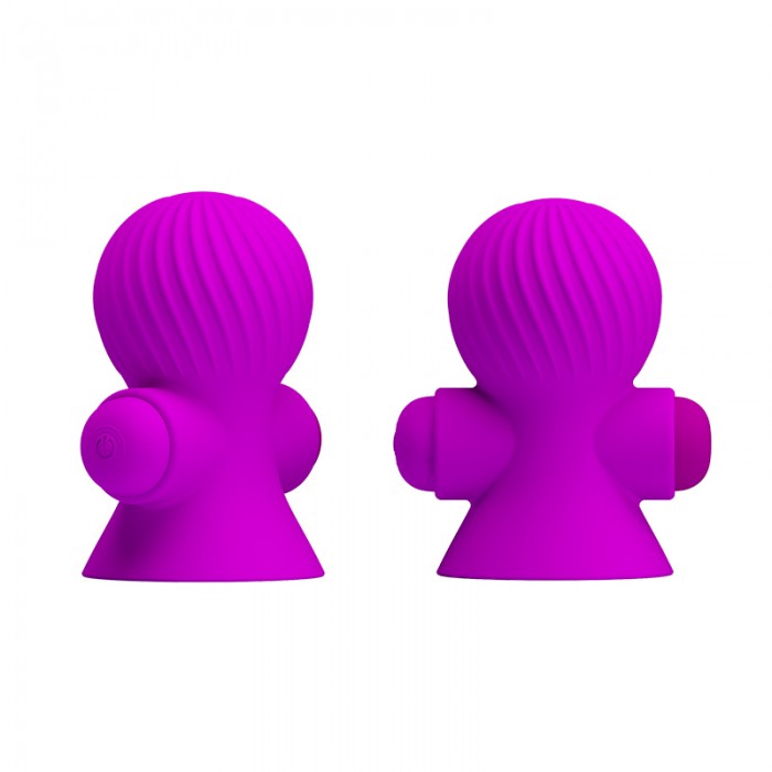 PRETTY LOVE Strong Vibration Nipple Sucker Massager (Chargeable - Purple)