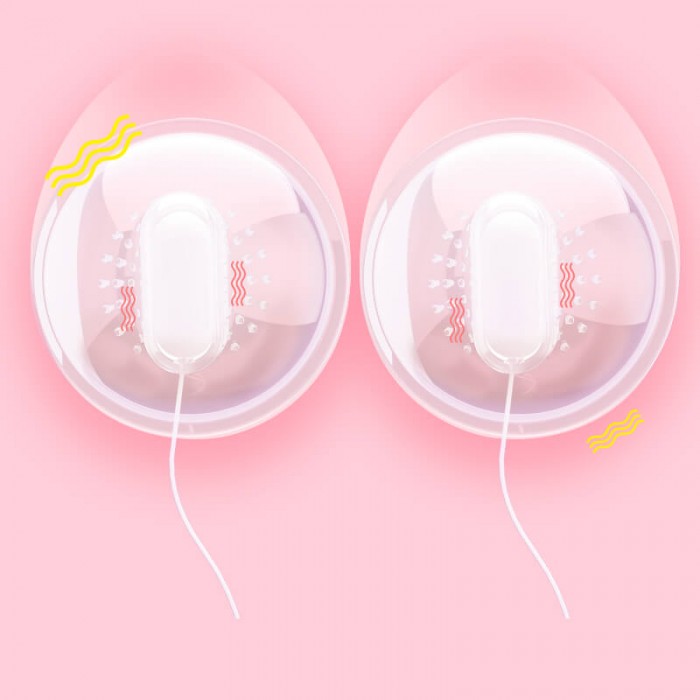 Japan GALAKU Nipple Breast Cup Massager Vibrators (Chargeable - Transparent)