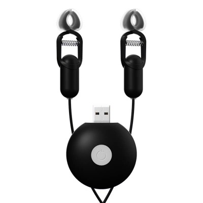 GALAKU - Honey Peach Nipple Clamps (Chargeable - Black)