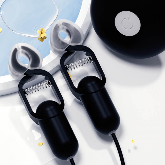 GALAKU - Honey Peach Nipple Clamps (Chargeable - Black) GALAKU - Honey Peach Nipple Clamps (Chargeable - Black)