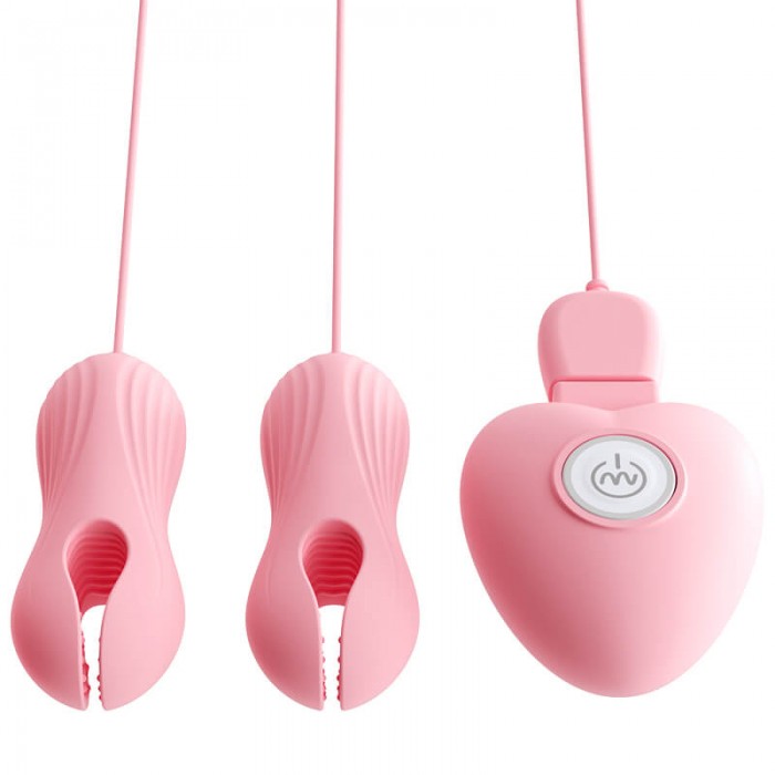 MizzZee - HeartJoy Vibrating Nipple Clamps (Chargeable - Pink) MizzZee - HeartJoy Vibrating Nipple Clamps (Chargeable - Pink)