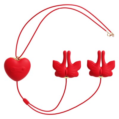MizzZee - Butterfly Nipple Clamps (Chargeable - Red)