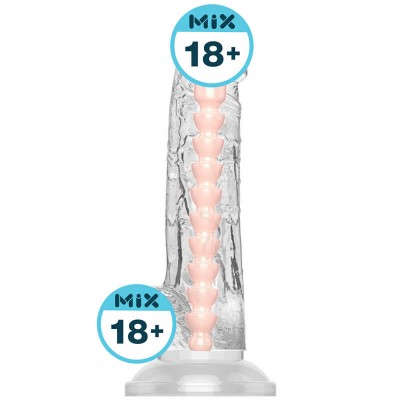 PLEASE ME Transparent Realistic Keel Dildo Series (L:18cm - D:3.3cm)