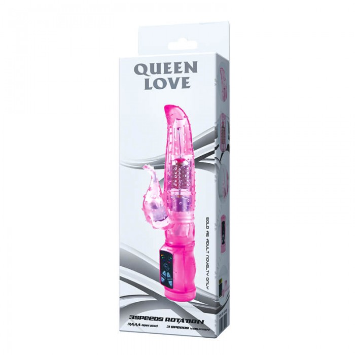 BAILE - QUEEN LOVE Swing Rotating Beads Vibrator (Battery - Pink)