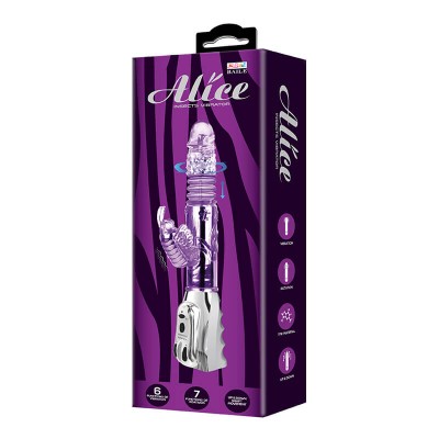 BAILE - ALICE Butterfly Retractable Swing Rotating Beads Vibrator (Battery - Purple)