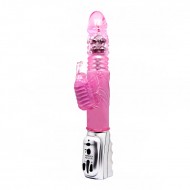 BAILE - ALICE Butterfly Retractable Swing Rotating Beads Vibrator (Battery - Pink) BAILE - ALICE Butterfly Retractable Swing Rotating Beads Vibrator (Battery - Pink)