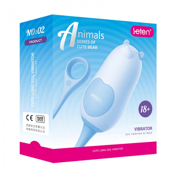 HK LETEN Animals Series Of Cute Bear Long Vibrating Egg (Chargeable - Kungfu Bear)