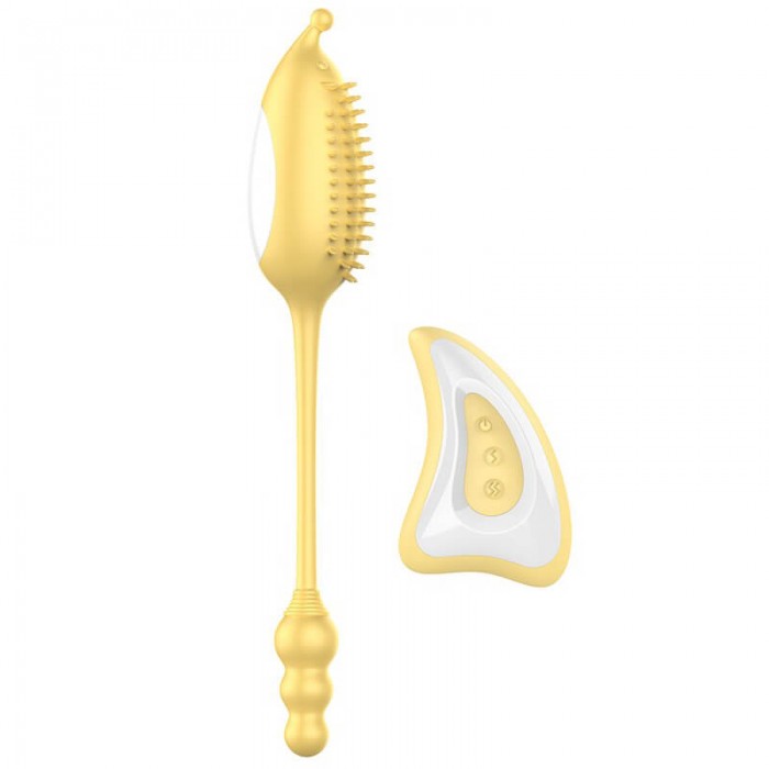 PLEASE ME - Brush Design Wireless Remote Vibrating Egg (Chargeable - Yellow) PLEASE ME - Brush Design Wireless Remote Vibrating Egg (Chargeable - Yellow)