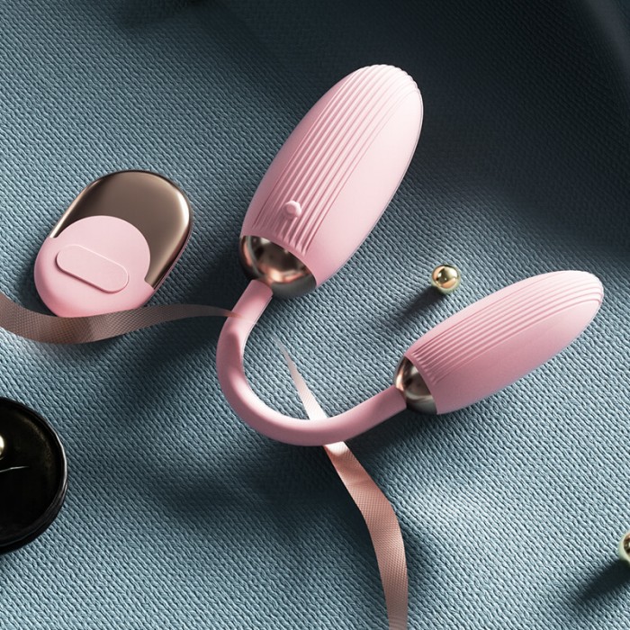 MizzZee - Joyful Dual Vibrating Egg Wireless Remote Control (Chargeable - Pink)