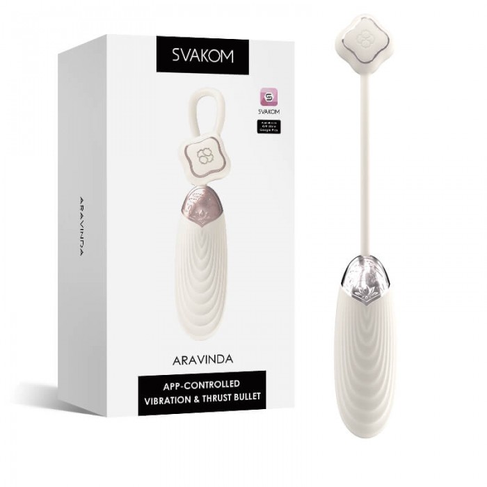 USA SVAKOM - ARAVINDA Vibration Thrust Bullet APP-CONTROLLED (Chargeable - White)