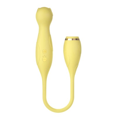 LILO - Cute Cat Dual-Head Vibrating Massager (Chargeable - Yellow)
