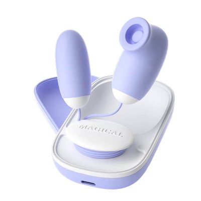 LILO - Magic Box C Suction Dual Vibrating Eggs (Chargeable - Blue)