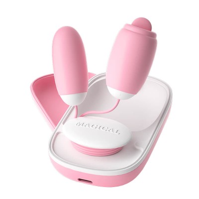 LILO - Magic Box B Tongue Licking Dual Vibrating Eggs (Chargeable - Pink)