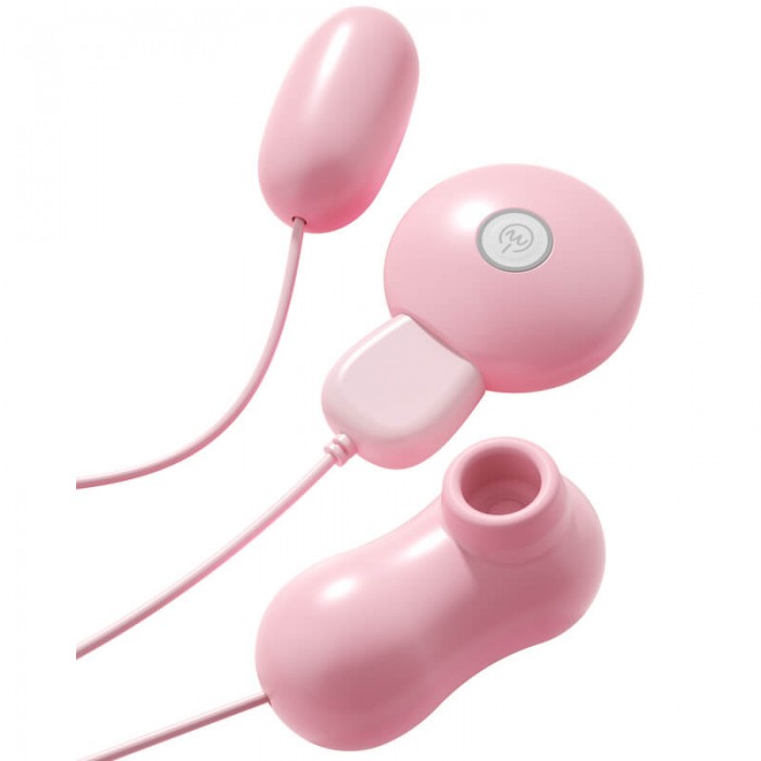 MizzZee - Remote Control Twin Sucking Vibrating Eggs (Chargeable - Pink) MizzZee - Remote Control Twin Sucking Vibrating Eggs (Chargeable - Pink)