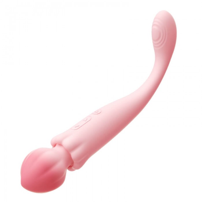 MizzZee - Peach Dual-Head Vibrators Wand (Chargeable - Pink)