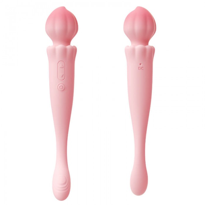 MizzZee - Peach Dual-Head Vibrators Wand (Chargeable - Pink)