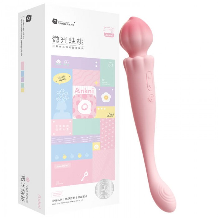 MizzZee - Peach Dual-Head Vibrators Wand (Chargeable - Pink)
