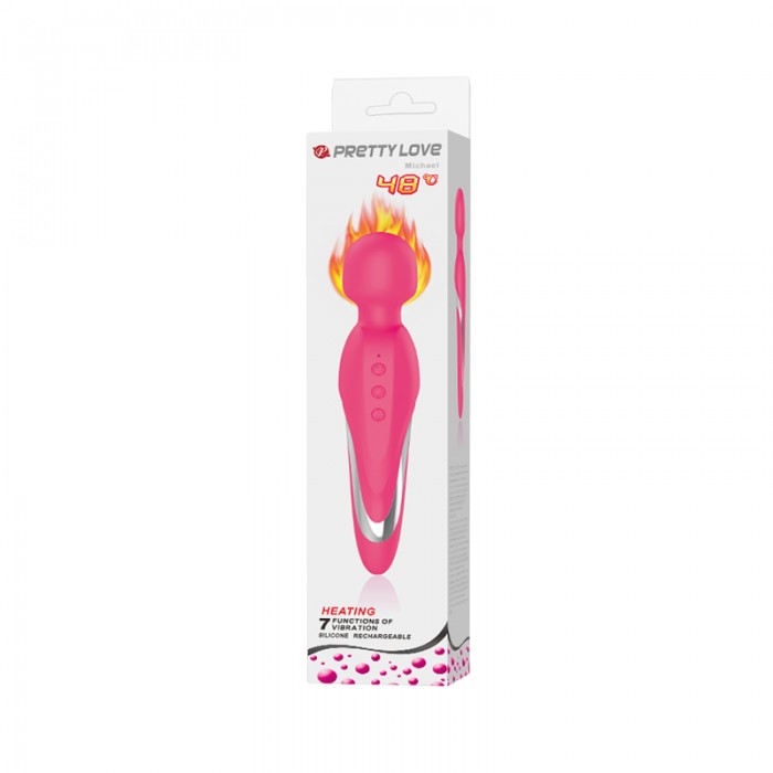 PRETTY LOVE - Michael Intelligent Heating Wand Massager (Chargeable - Red Rose)