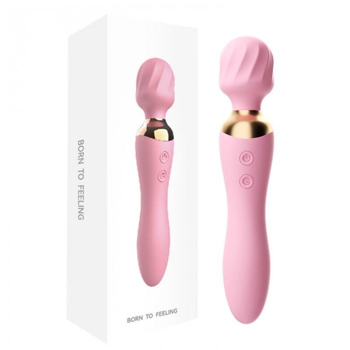MizzZee - Dual-Head Vibrators Wand (Chargeable - Pink)