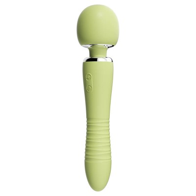 MizzZee - YinHuan Thrusting Heating Vibration AV Wand (Chargeable - Green)