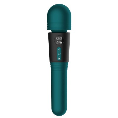 Harley - Dual-Headed AV LCD Screen Heating AV Vibrator Wand (Chargeable - Green)