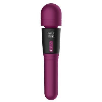 Harley - Dual-Headed AV LCD Screen Heating AV Vibrator Wand (Chargeable - Purple)