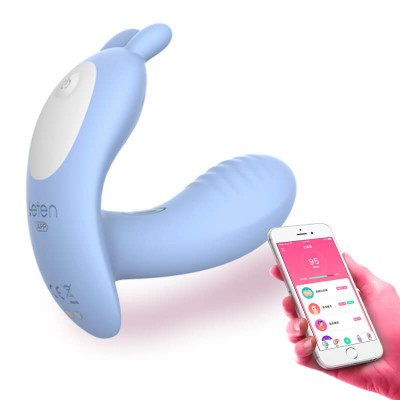HK LETEN Baby Rabbit Series Wearable Butterfly Heating Dual Vibrator Smart APP Model (Chargeable - Blue) HK LETEN Baby Rabbit Series Wearable Butterfly Heating Dual Vibrator Smart APP Model (Chargeable - Blue)