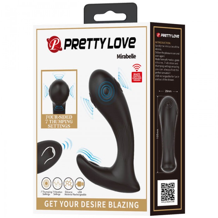 PRETTY LOVE - Mirabelle Wireless Remote-Controlled Vibration Wearable (Chargeable - Black) 