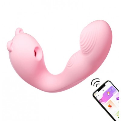 MizzZee - Cute Bear Suction Wearable Vibrators (Support APP Mini Programs - Chargeable)