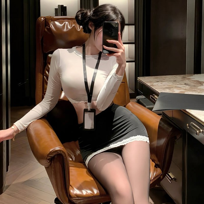 FEE ET MOI - Office Seduction Desire Secretary Set (White - Black) FEE ET MOI - Office Seduction Desire Secretary Set (White - Black)