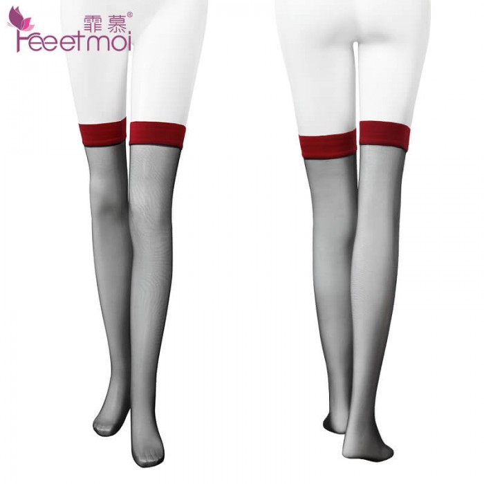 FEE ET MOI Ins Style Thigh High Stockings (Black - Red) FEE ET MOI Ins Style Thigh High Stockings (Black - Red)