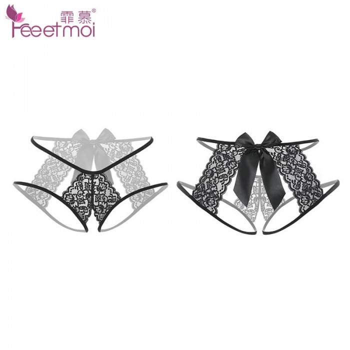 FEE ET MOI Bow Tie Hollow Lace Panties (Black) FEE ET MOI Bow Tie Hollow Lace Panties (Black)
