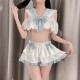 FEE ET MOI - Cut-Out Off-Shoulder Pure Academy Set (White - Blue) FEE ET MOI - Cut-Out Off-Shoulder Pure Academy Set (White - Blue)
