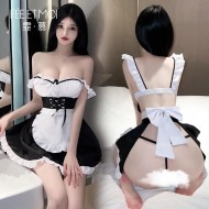 FEE ET MOI - Cute Maid V-Neck Outfit (Black - White) FEE ET MOI - Cute Maid V-Neck Outfit (Black - White)