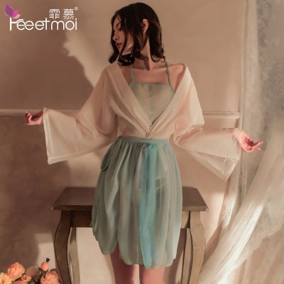 FEE ET MOI Sexy Ancient Costume Hanbok Set (Blue) FEE ET MOI Sexy Ancient Costume Hanbok Set (Blue)