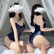 FEE ET MOI Sexy Sleeveless Strappy Bodysuit (Blue)