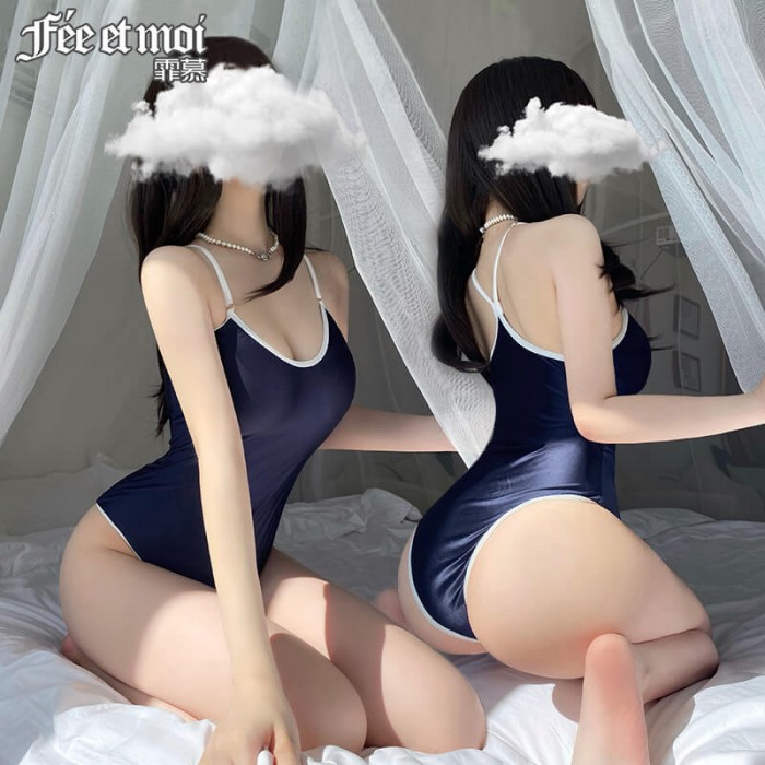 FEE ET MOI Sexy Sleeveless Strappy Bodysuit (Blue) FEE ET MOI Sexy Sleeveless Strappy Bodysuit (Blue)
