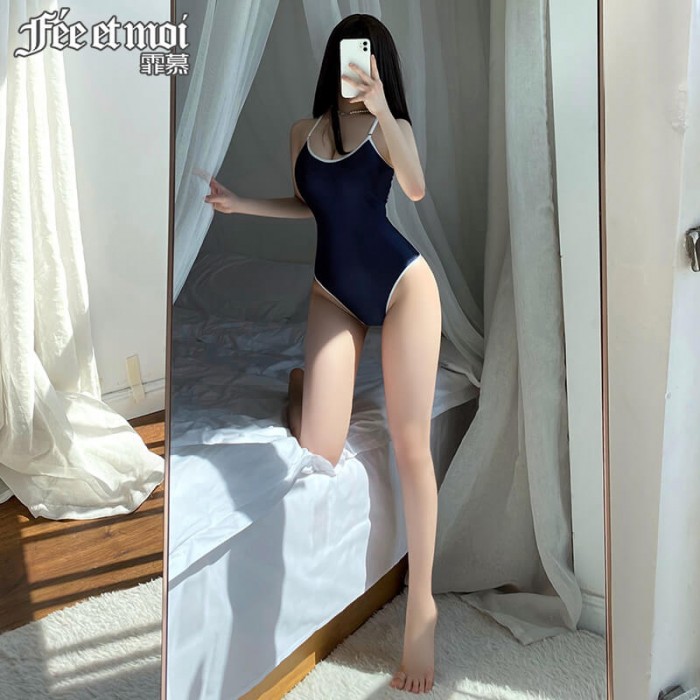 FEE ET MOI Sexy Sleeveless Strappy Bodysuit (Blue) FEE ET MOI Sexy Sleeveless Strappy Bodysuit (Blue)