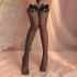 FEE ET MOI Bow Thigh High Stockings (Black)