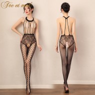 FEE ET MOI Sexy Seethrough Charm Body Stockings (Black)
