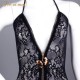 FEE ET MOI Sexy Leopard Print Suspender Fishnet Bodysuit With Stockings (Black) FEE ET MOI Sexy Leopard Print Suspender Fishnet Bodysuit With Stockings (Black)