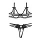 FEE ET MOI - Beaded Floral Open-Crotch Panties Bikini (Black) FEE ET MOI - Beaded Floral Open-Crotch Panties Bikini (Black)