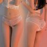 FEE ET MOI - Sexy Lace Open-Crotch Womens Panties (White)